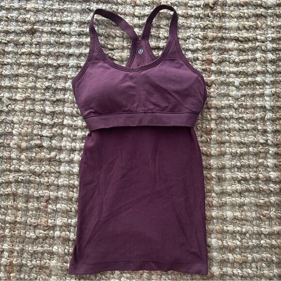 Lululemon Ebb to street tank top size 6 heathered plum- light support B/C cup - Picture 5 of 7